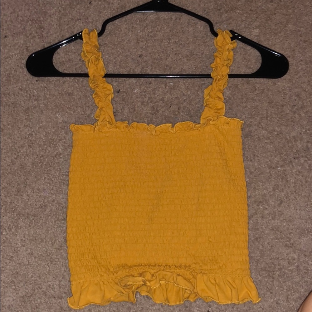 yellow tank top